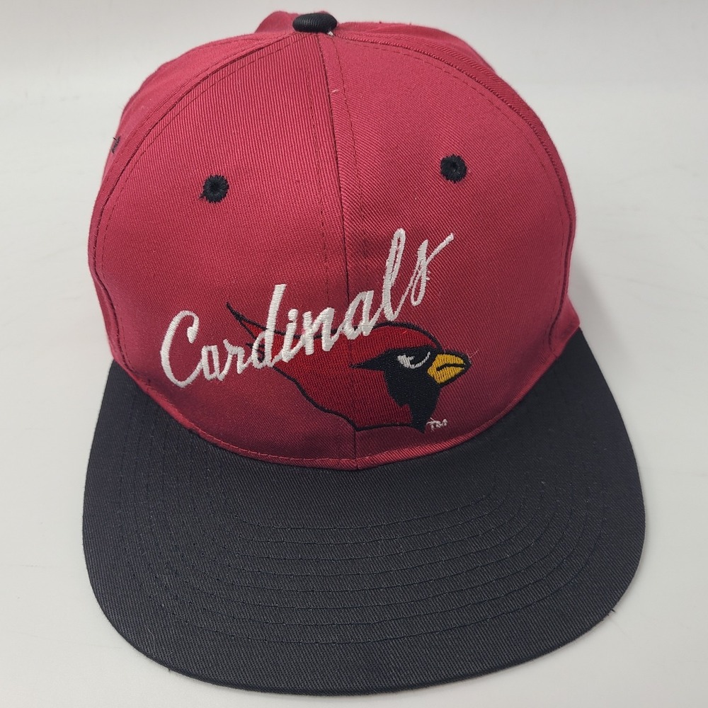Vintage Arizona Cardinals Hat‎ Snapback AJD Team NFL Red Black Green Brim Casual